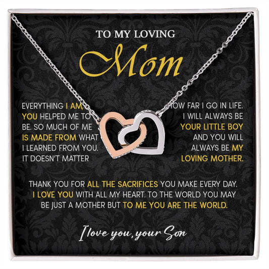 441D To My Loving Mom Necklace, Gift for Mom from Son, Mom Birthday Gifts Necklace