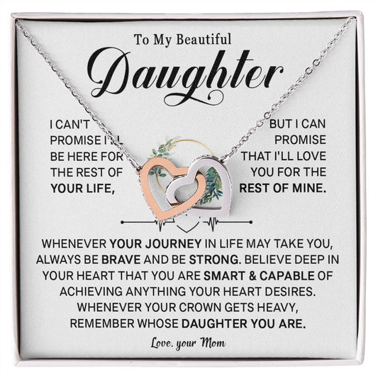 544D To My Daughter Necklace, Birthday Gift For Daughter from Mom, Daughter Necklace