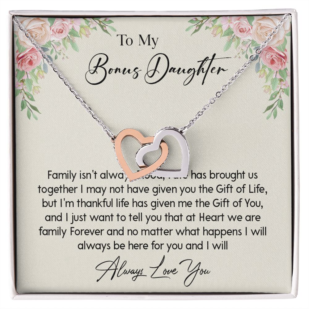 468D To my Bonus Daughter Necklace, Bonus Daughter, Step Daughter Gift, Birthday Gift