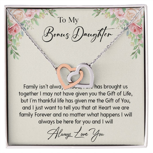 468D To my Bonus Daughter Necklace, Bonus Daughter, Step Daughter Gift, Birthday Gift