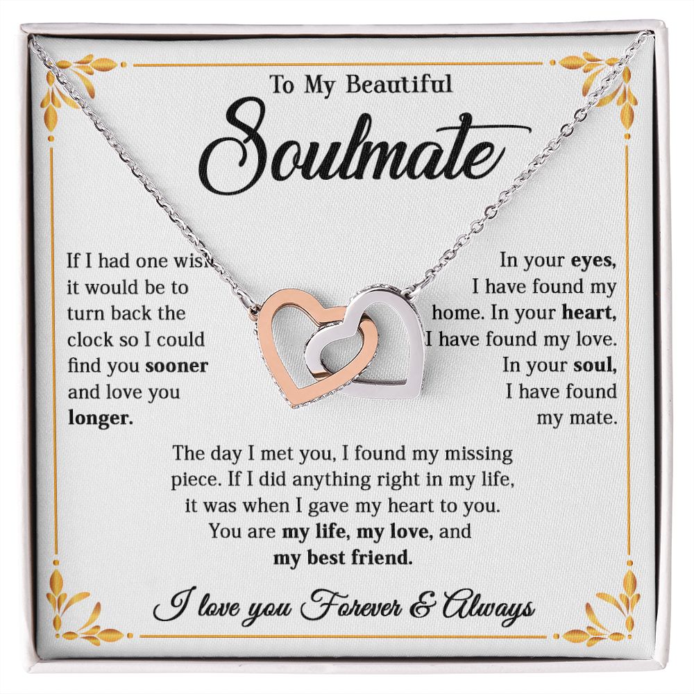 615D To My Beautiful Soulmate Necklace, Gift for Wife, Girlfriend, Valentine Gift