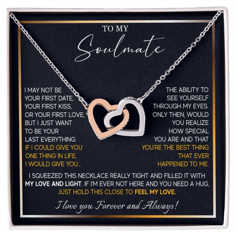 560D To My Soulmate Necklace, Couples in Love Gifts, Jewelry Romantic Gifts For Wife