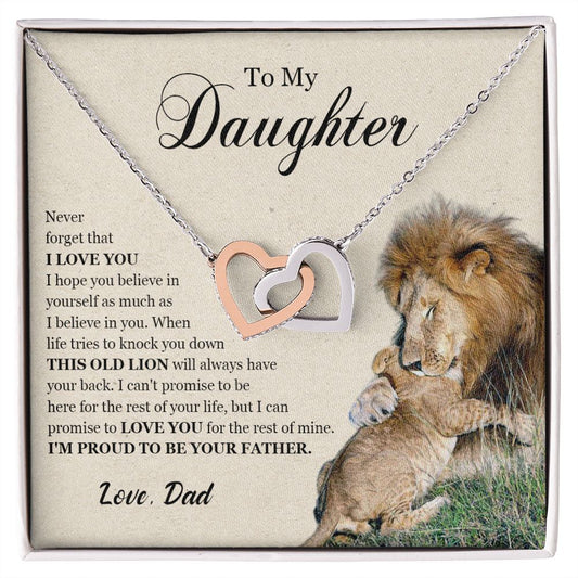 462D To My Daughter Necklace, Gift For Daughter From Dad, Daughter Father Lion Gift,