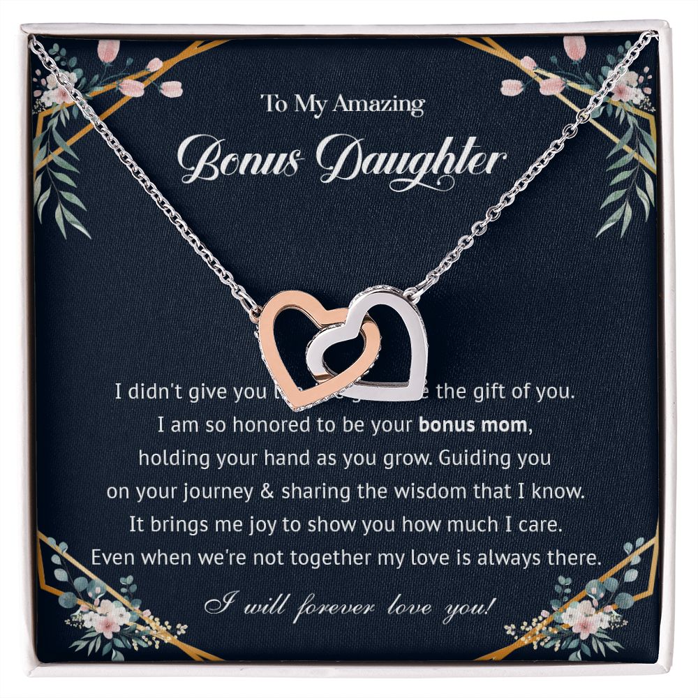 576D To My Bonus Daughter Necklace, Bonus Daughter Gift From Stepmom, Birthday Gifts