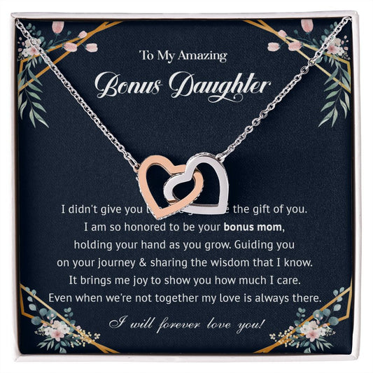 576D To My Bonus Daughter Necklace, Bonus Daughter Gift From Stepmom, Birthday Gifts