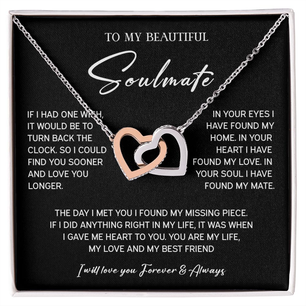 442D To My Soulmate Necklace, Xmas Birthday Gift For Wife Girlfriend From Husband