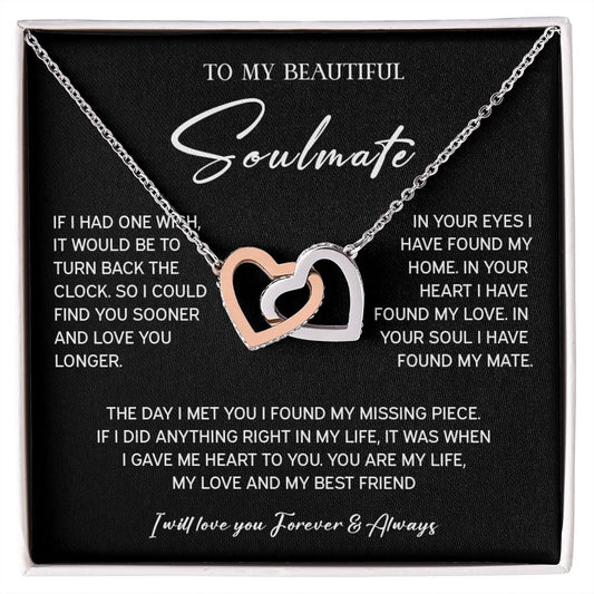 442D To My Soulmate Necklace, Xmas Birthday Gift For Wife Girlfriend From Husband