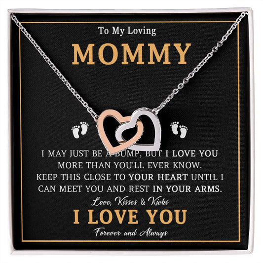 548D To My Mommy Necklace, Baby Feet Design, Mother Necklace, Baby Shower Gifts