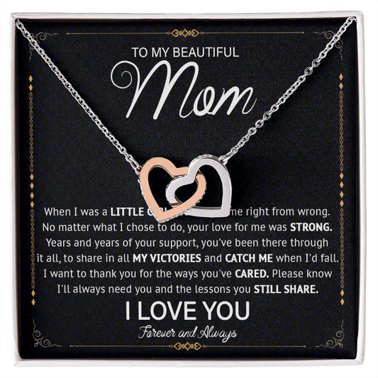526D Love Knot Necklace To Mom From Daughter Son, Birthday Jewelry To Mom, Mommy