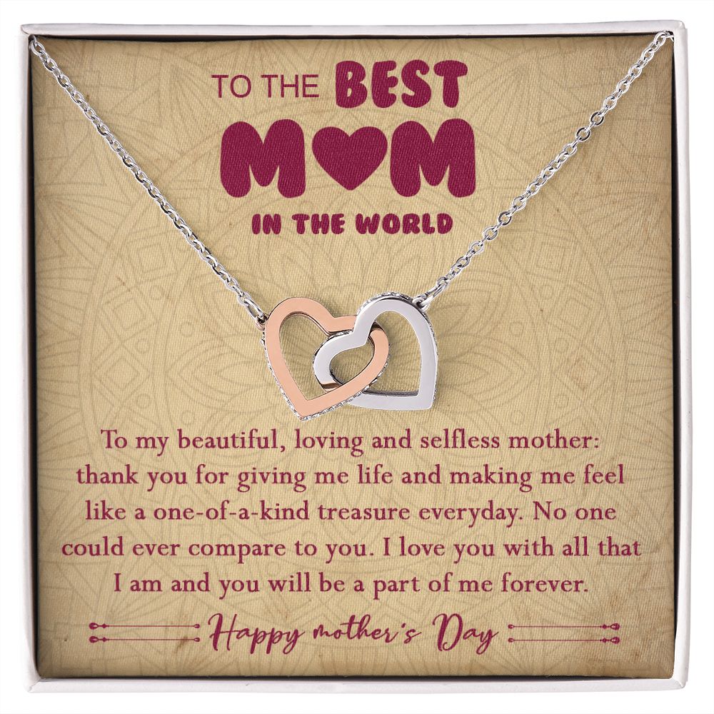 406D To The Best Mom In The World Necklace, Happy Morther's Day Gift For Mom