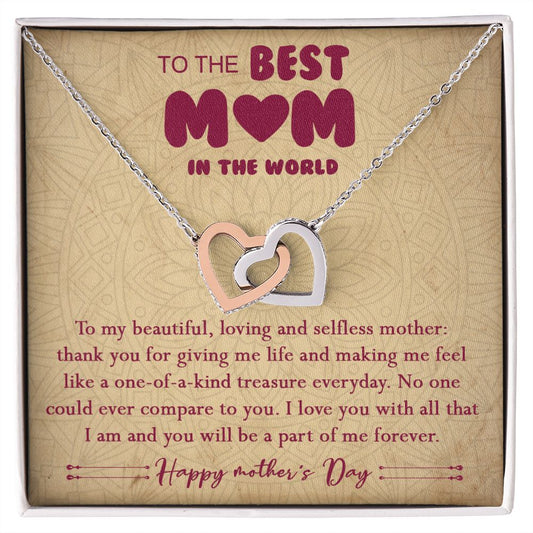 406D To The Best Mom In The World Necklace, Happy Morther's Day Gift For Mom