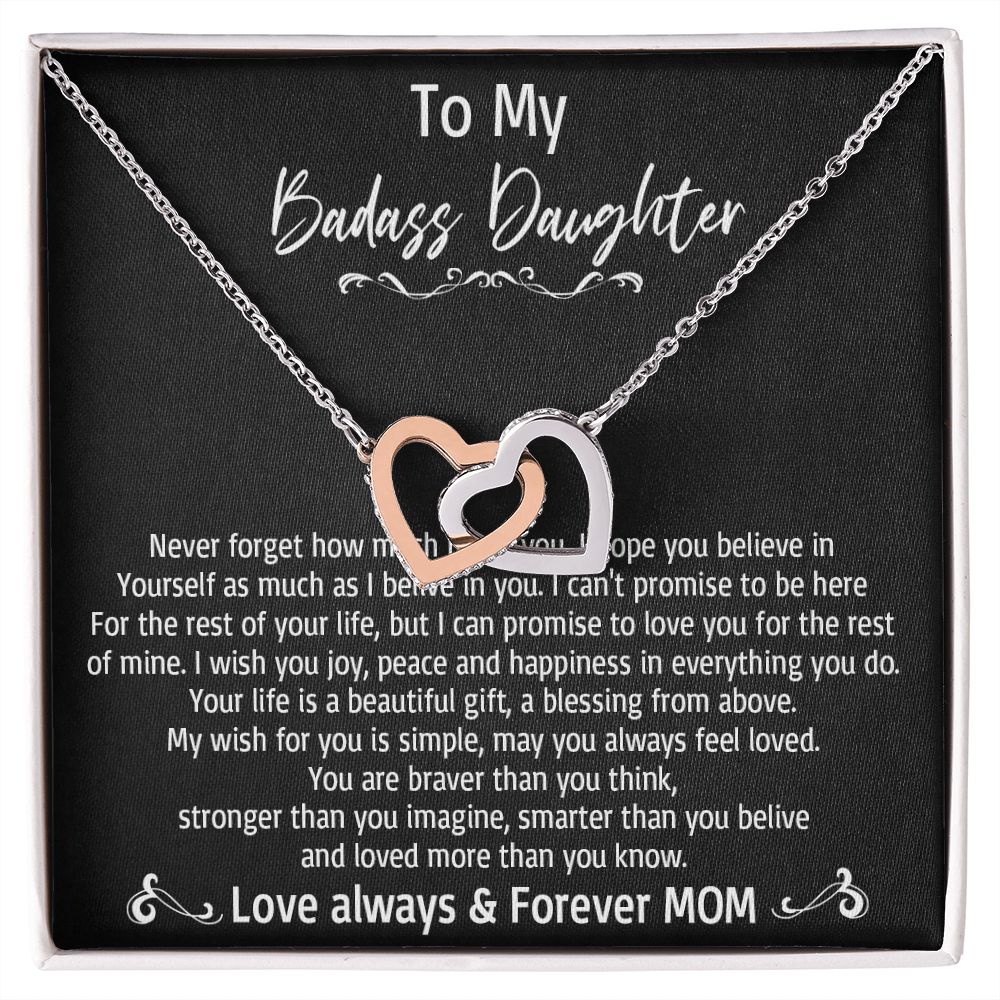 36D To My Badass Daughter Necklace, Love Always & Forever Mom, Gift From Mom