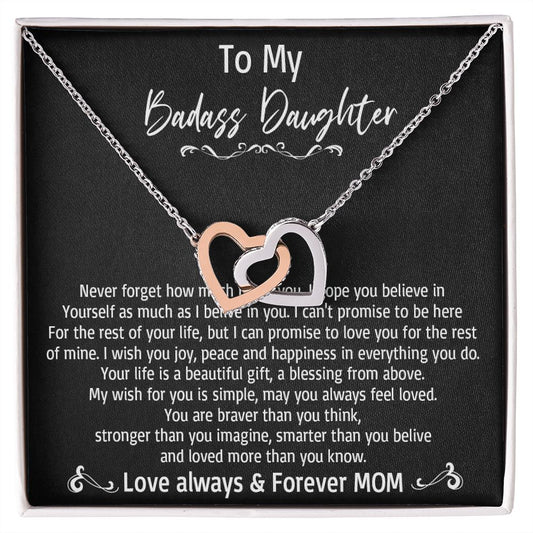 36D To My Badass Daughter Necklace, Love Always & Forever Mom, Gift From Mom