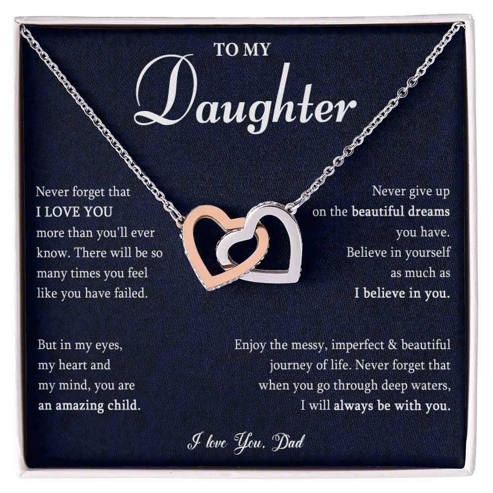 530D To My Daughter Necklace, Gift for Daughter from Dad, Daughter Love Necklace Gift