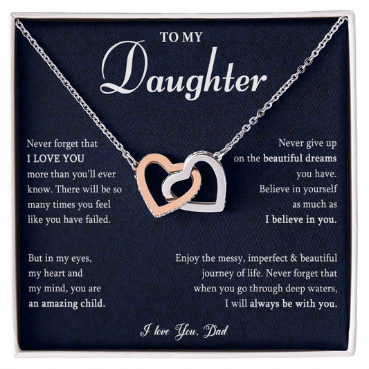 530D To My Daughter Necklace, Gift for Daughter from Dad, Daughter Love Necklace Gift