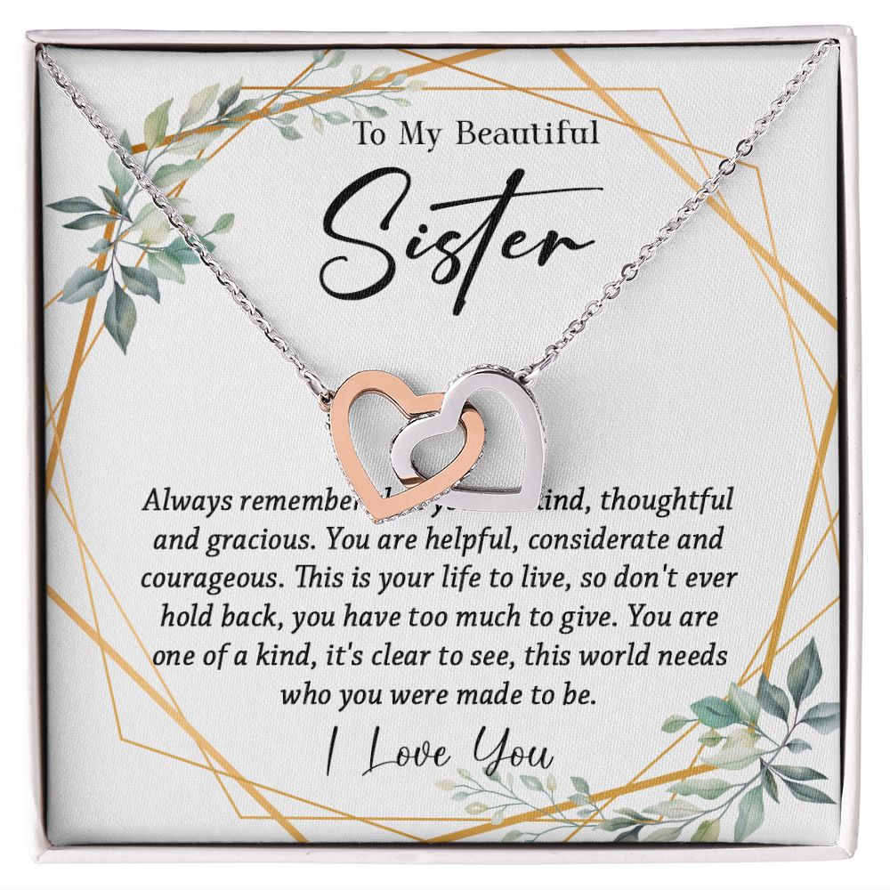625D To My Sister Necklace, Little Sister Jewelry Gift, Birthday Gift,Necklace Sister