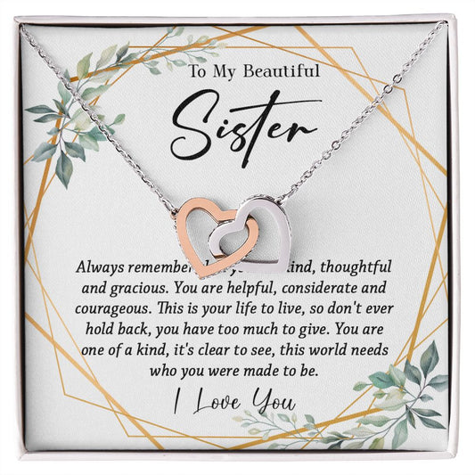 625D To My Sister Necklace, Little Sister Jewelry Gift, Birthday Gift,Necklace Sister