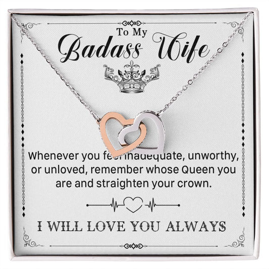 546D To My Badass Wife Pendant Necklace, Wife Necklace Birthday Gift from Husband