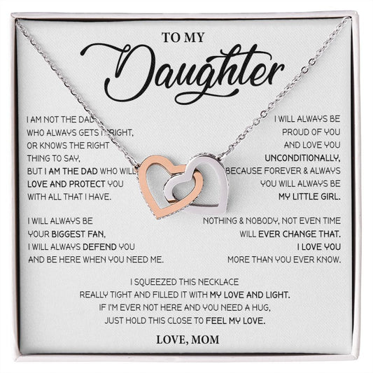 501D To My Daughter Necklace, Love Knot Pendant Necklace, Daughter Gift from Mom