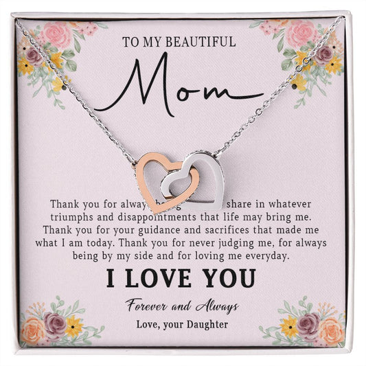 521D Love Mom Necklace, To My Beautiful Mom Necklace, Mom Birthday Gift from Daughter