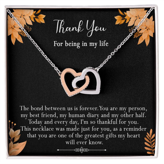 416D Thank you gift, Best friend gift Necklace, Thank you for being in my life