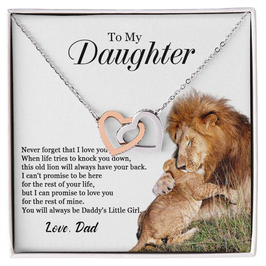 447D To My Daughter Necklace, Gift For Daughter From Dad, Daughter Father Lion, Xmas