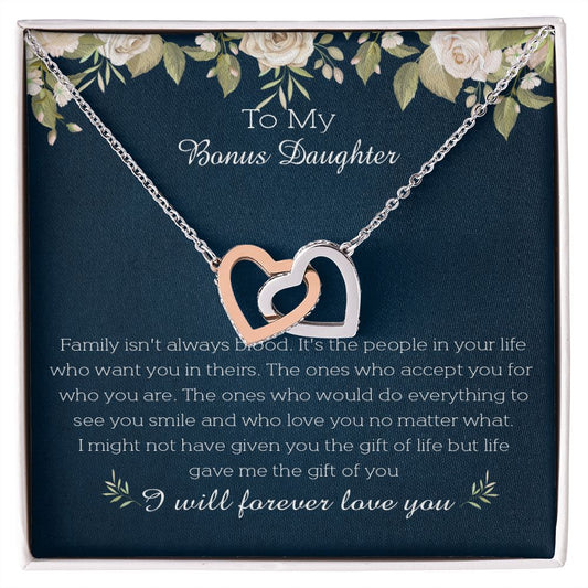23D To My Bonus Daughter Necklace, I Will Forever Love You, Gift Birthday, Holiday