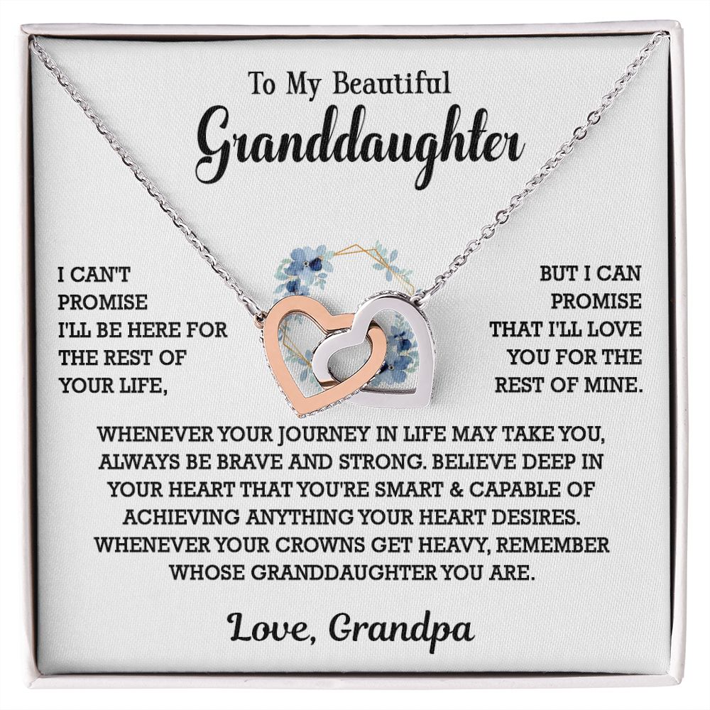 613D To My Granddaughter Necklace, Birthday Gift For Granddaughter, Necklace Gifts