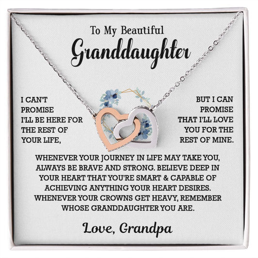613D To My Granddaughter Necklace, Birthday Gift For Granddaughter, Necklace Gifts