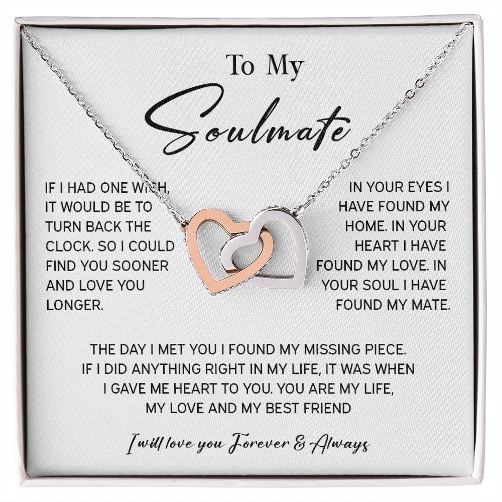 445D To My Soulmate Necklace, Valentine Gifts For Her, Gift For Girlfriend Wife