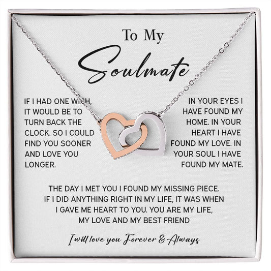 445D To My Soulmate Necklace, Valentine Gifts For Her, Gift For Girlfriend Wife