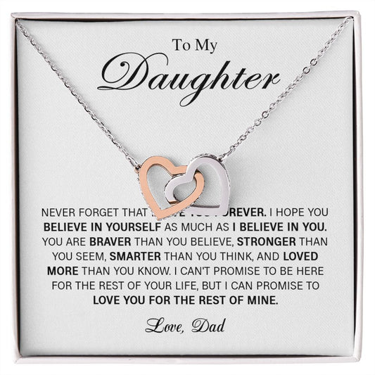 626D To My Daughter Necklace Gift From Dad, Daughter Gift, Daughter Necklace,Birthday