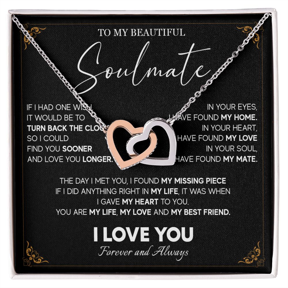 512D To My Beautiful Soulmate Necklace, Gift for Girlfriend, Wife, Anniversary Gift