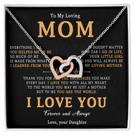 510D To My Loving Mom Necklace, Gift for Mom from Daughter, Mother's Day Jewelry Gift