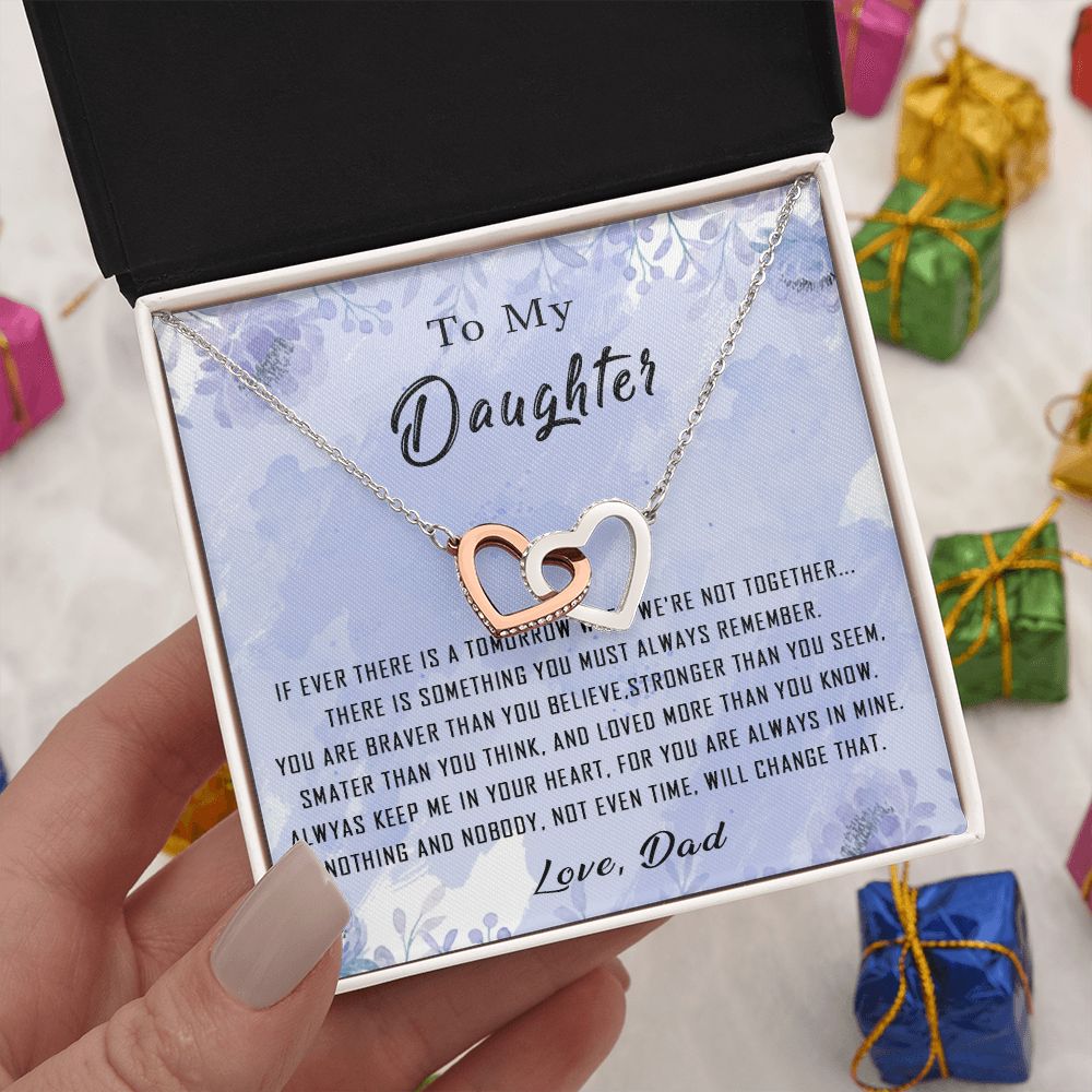 100D To My Daughter Necklace From Dad Father You're Braver Stronger Smarter Daughter