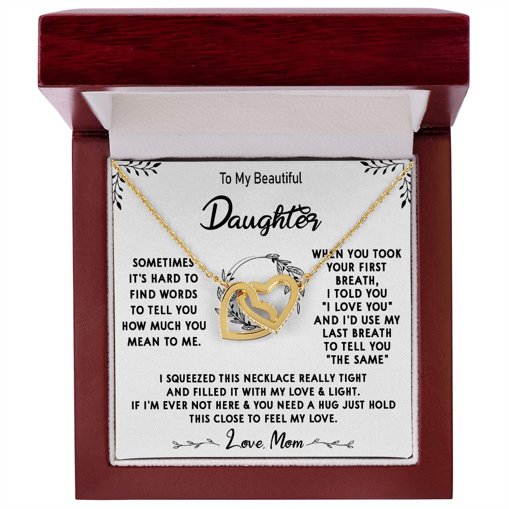 112D To My Beautiful Daughter Necklace, Daughter Mother Necklace, Gift Xmas From Mom