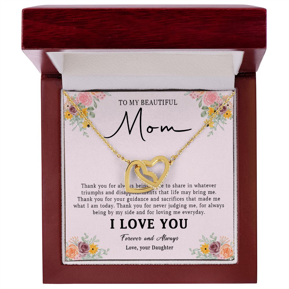 521D Love Mom Necklace, To My Beautiful Mom Necklace, Mom Birthday Gift from Daughter