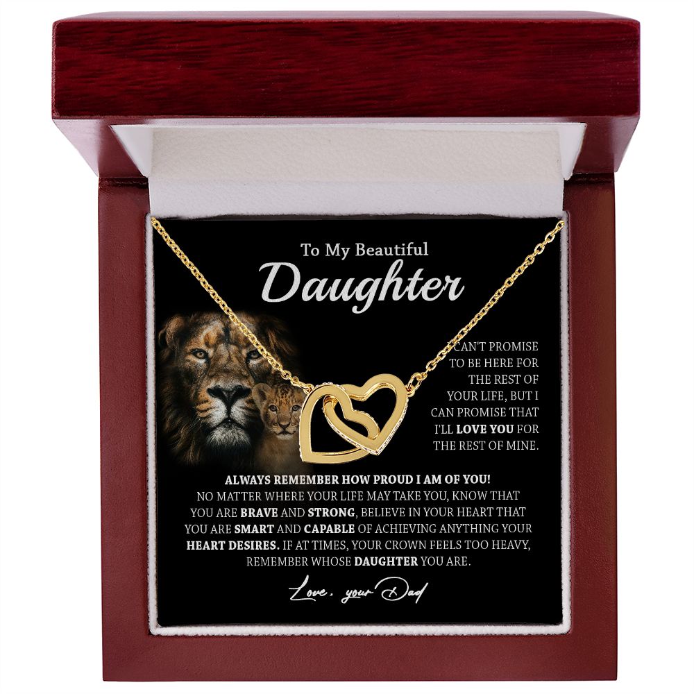 629D To My Daughter Necklace,Always Remember Lion Necklace Gift For Daughter From Dad