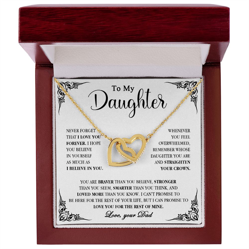 604D To My Daughter Necklace, Necklace Gift for Daughter from Dad,Birthday, Xmas Gift