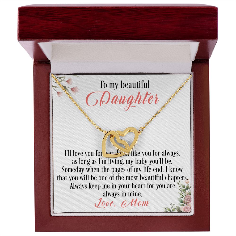 31D To My Beautiful Daughter Love Knot Necklace, I Love You, Gift For Daughter
