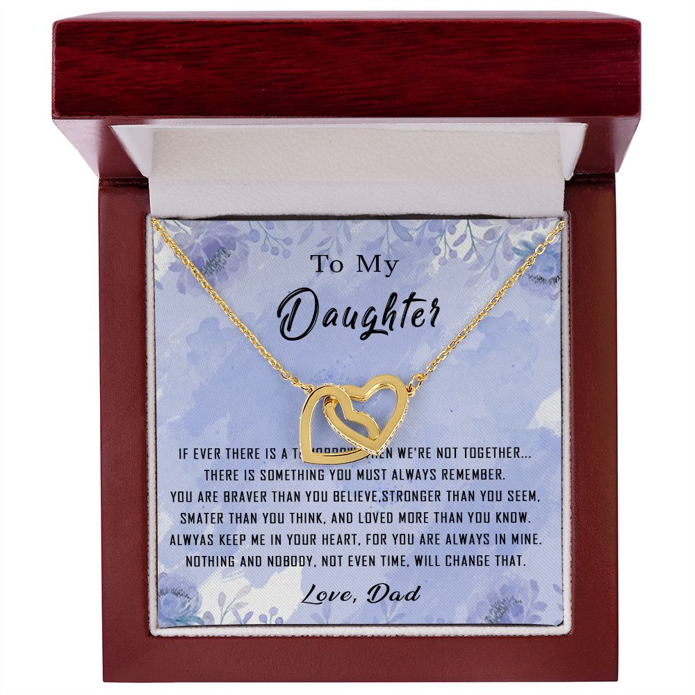 100D To My Daughter Necklace From Dad Father You're Braver Stronger Smarter Daughter
