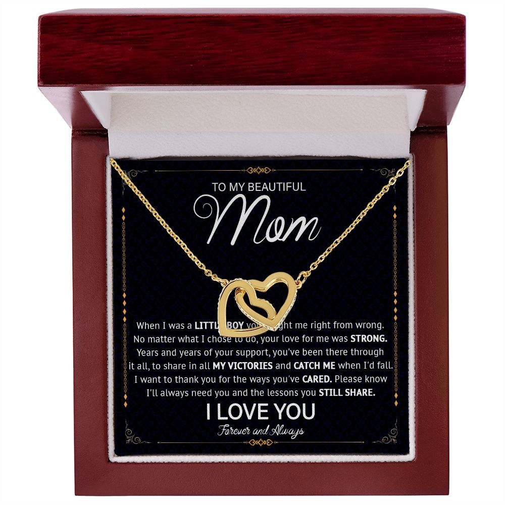 527D Love Knot Necklace To Mom From Daughter Son, Birthday Jewelry To Mom, Mother Day