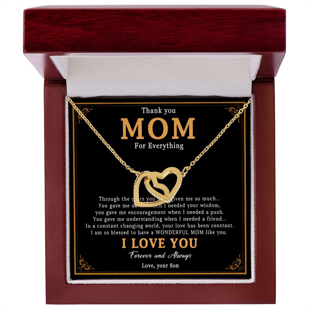 519D Thank You Mom Necklace, Mom Necklace Love Gift, Mom Birthday Gift From Son