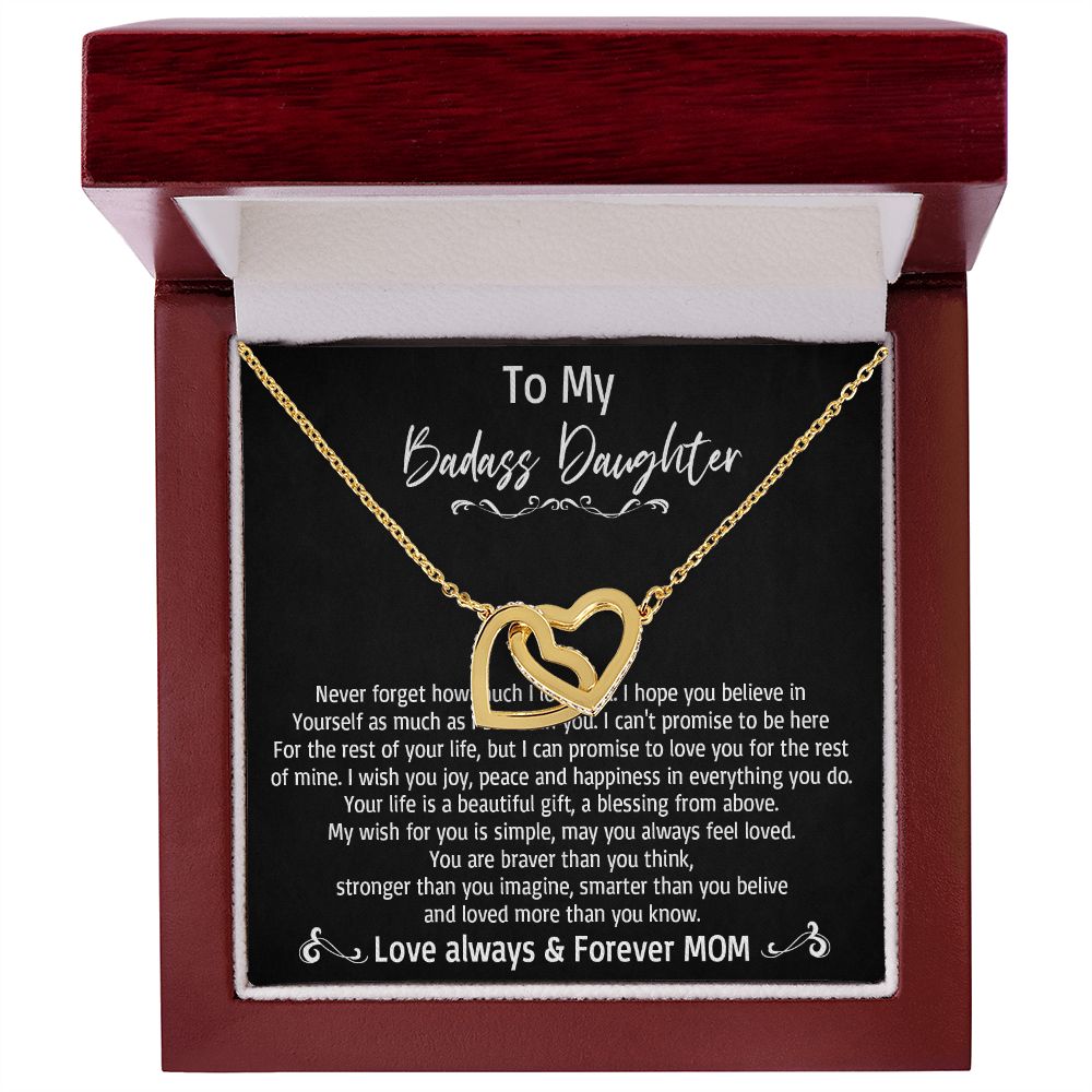 36D To My Badass Daughter Necklace, Love Always & Forever Mom, Gift From Mom