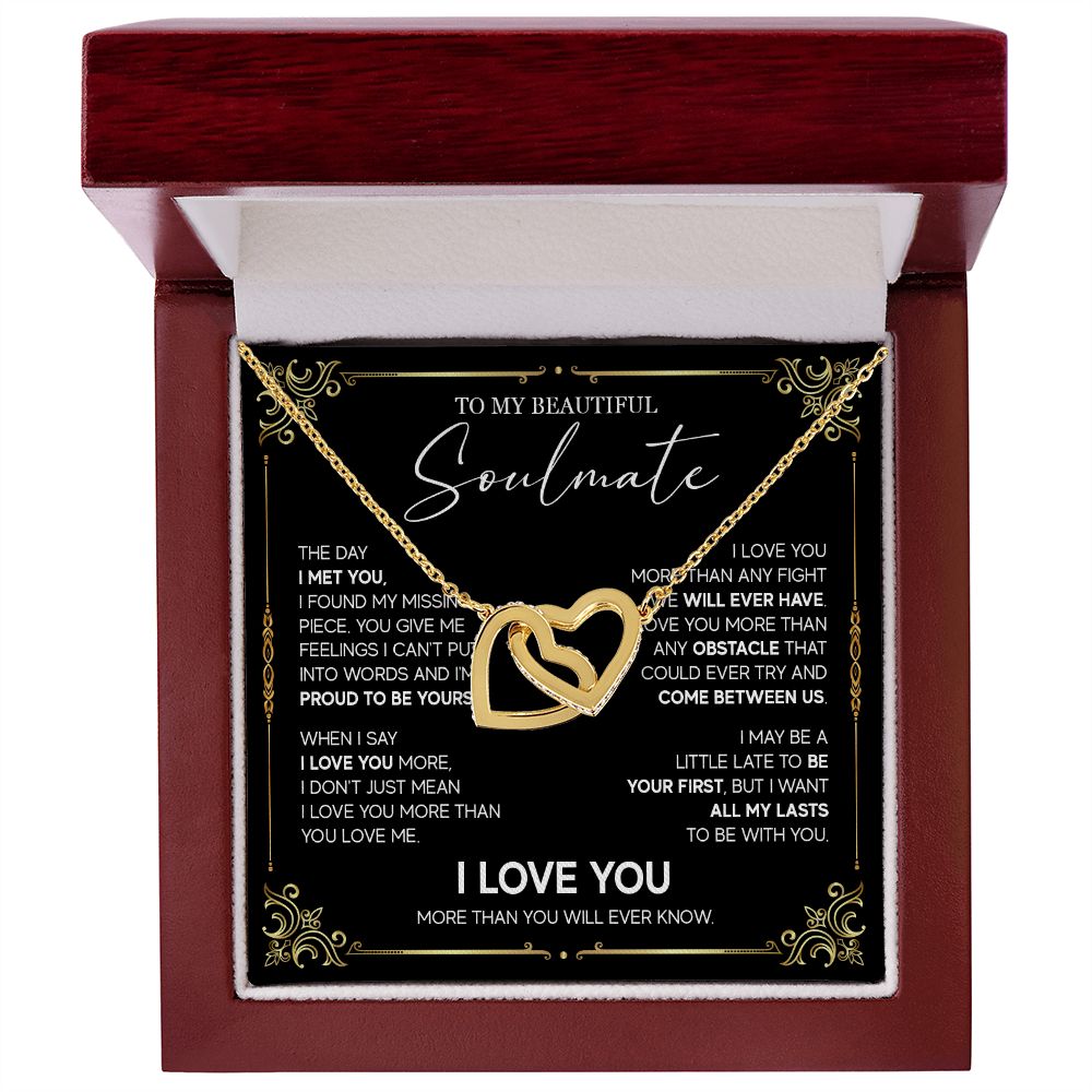 498D To My Soulmate Knot Necklace, Soulmate Necklace Gift, Birthday Gifts for Womens
