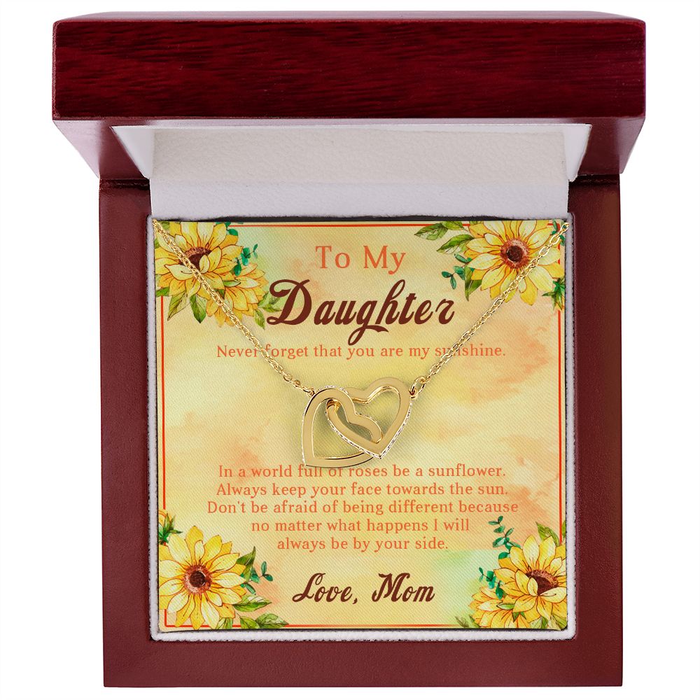 107D Sunflower Necklace, To My Daughter Necklace, Necklace Gift From Mom, Xmas Gift
