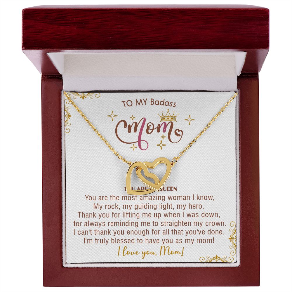 414D To My Badass Mom Necklace, You Are My Queen, I love You, Gift Necklace For Mom