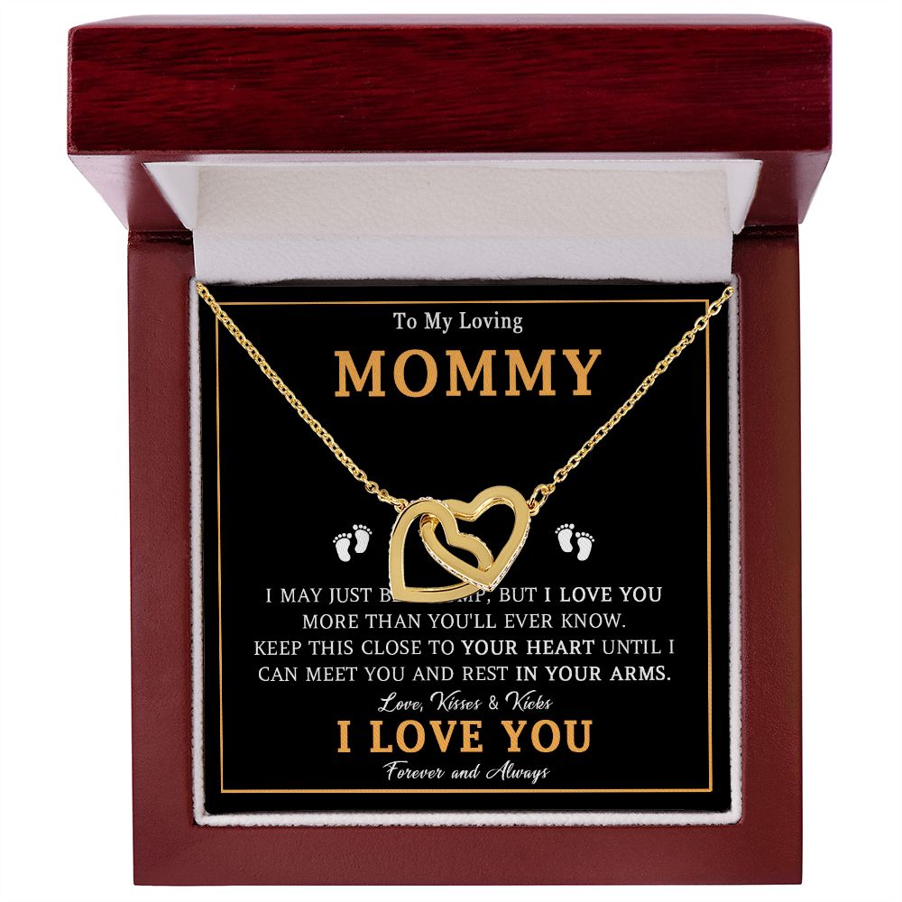 548D To My Mommy Necklace, Baby Feet Design, Mother Necklace, Baby Shower Gifts