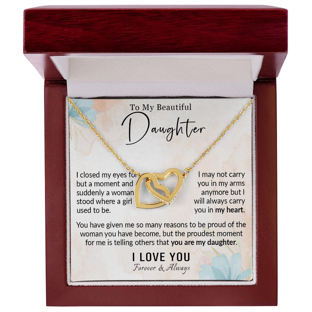 568D To My Daughter Necklace, Love Gift for Daughter from Dad, Daughter Necklace