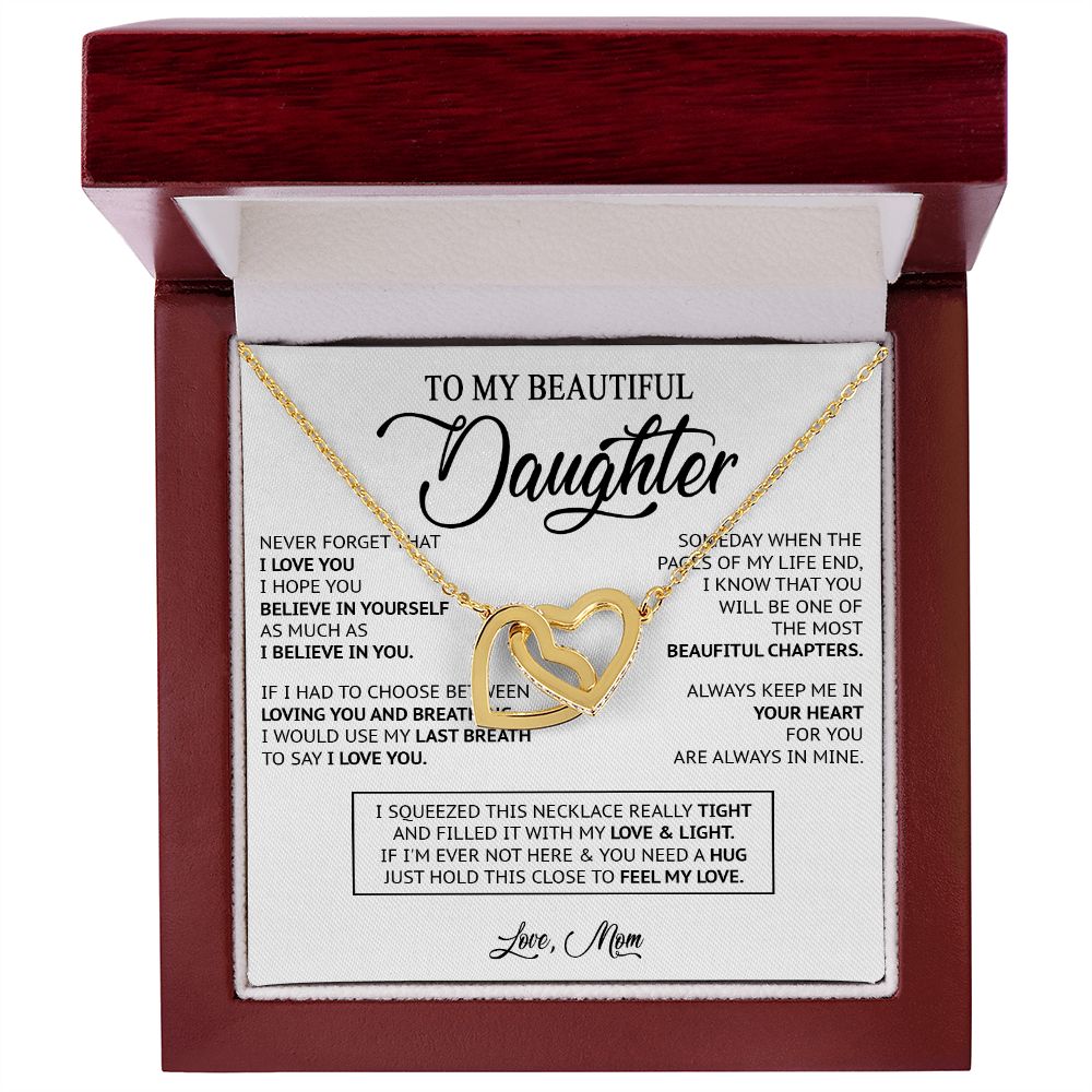 480D To My Daughter Necklace, Birthday Gift For Daughter From Mom, Xmas Gifts for Her